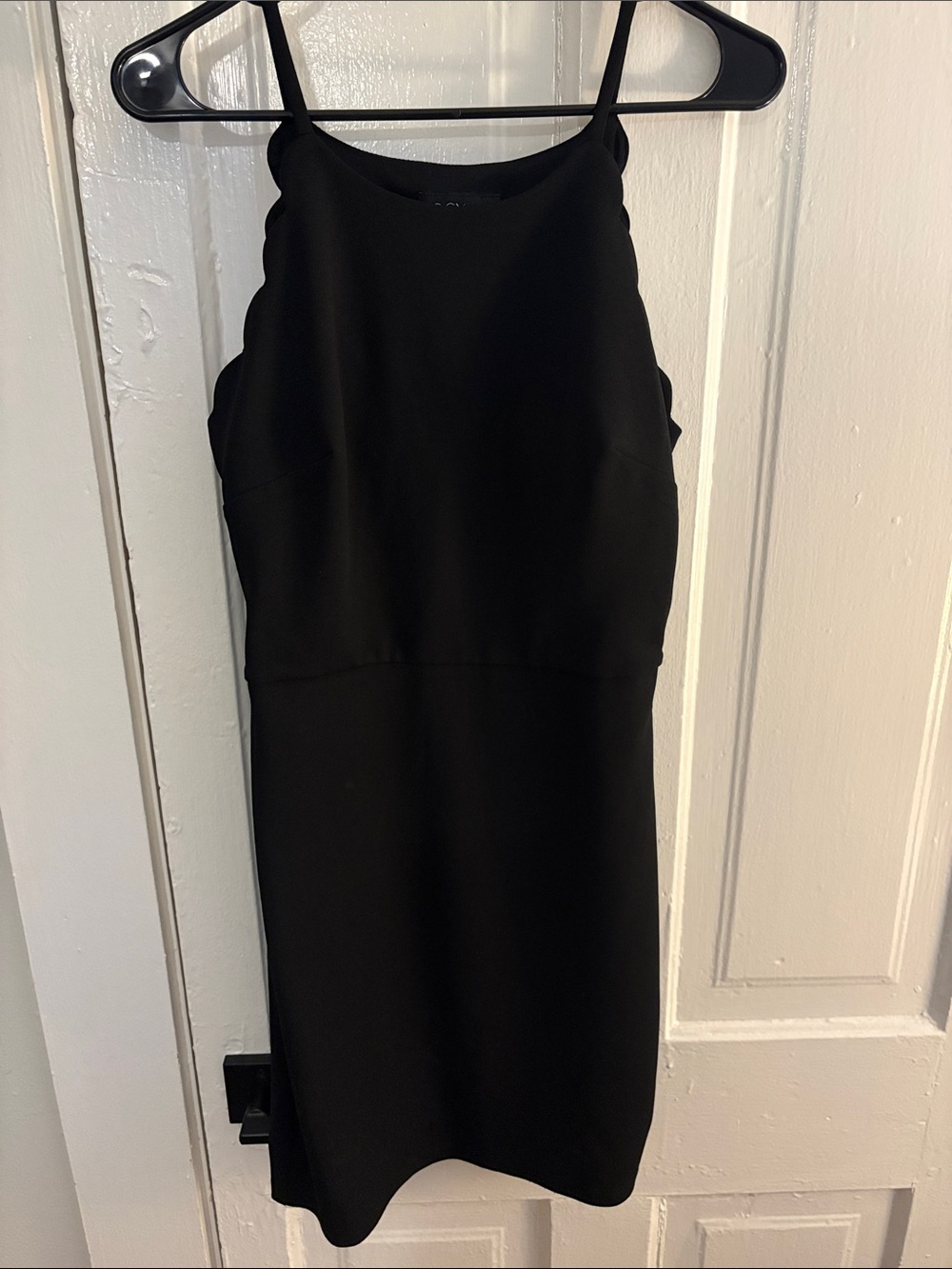 BCX Black Mini Dress with Scallop Sides